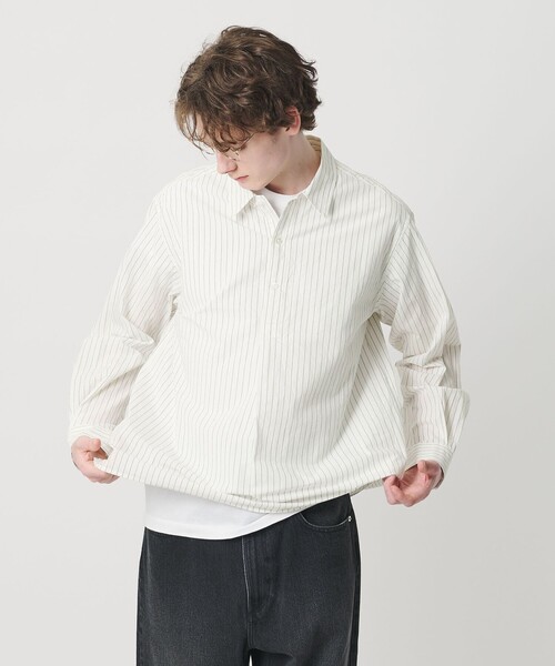 BEAUTY&YOUTH UNITED ARROWS(ビューティーアンドユースユナイテッドアローズ)の「TYP ワッシャー ピンストライプ プルオーバーシャツ(シャツ/ブラウス・メンズ・オフホワイト/ネイビー・L/M/XL/S)」の11枚目の写真