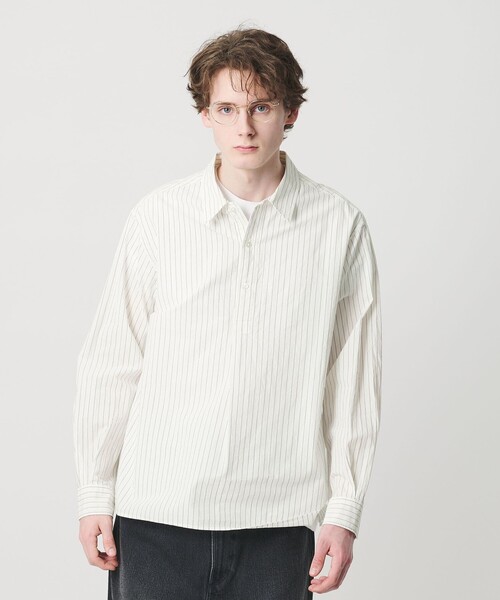 BEAUTY&YOUTH UNITED ARROWS(ビューティーアンドユースユナイテッドアローズ)の「TYP ワッシャー ピンストライプ プルオーバーシャツ(シャツ/ブラウス・メンズ・オフホワイト/ネイビー・L/M/XL/S)」の12枚目の写真