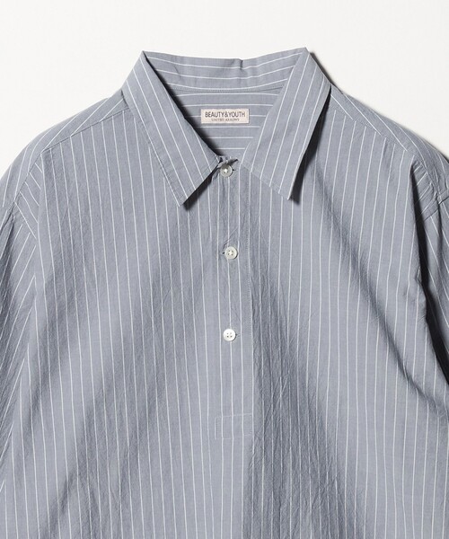 BEAUTY&YOUTH UNITED ARROWS(ビューティーアンドユースユナイテッドアローズ)の「TYP ワッシャー ピンストライプ プルオーバーシャツ(シャツ/ブラウス・メンズ・オフホワイト/ネイビー・L/M/XL/S)」の18枚目の写真