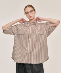 DOUBLE POCKET STRIPE S/S SHIRT / ダブルポケットストライプS/Sシャツ