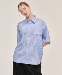 WETTEMPT（ウィテンプト）の「DOUBLE POCKET STRIPE S/S SHIRT / ダブルポケットストライプS/Sシャツ（シャツ/ブラウス・メンズ）」