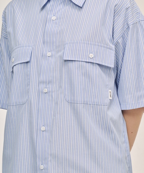 WETTEMPT（ウィテンプト）の「DOUBLE POCKET STRIPE S/S SHIRT / ダブルポケットストライプS/Sシャツ（シャツ/ブラウス・メンズ・ブラウン/サックスブルー/ブルー・SMALL/MEDIUM/LARGE）」の12枚目の写真