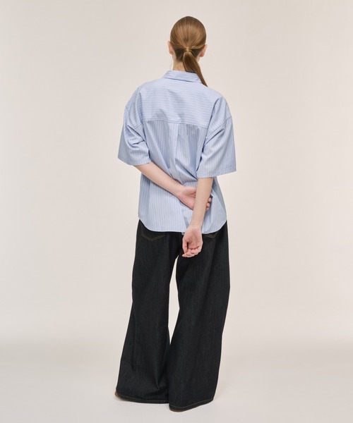 WETTEMPT（ウィテンプト）の「DOUBLE POCKET STRIPE S/S SHIRT / ダブルポケットストライプS/Sシャツ（シャツ/ブラウス・メンズ・ブラウン/サックスブルー/ブルー・SMALL/MEDIUM/LARGE）」の14枚目の写真