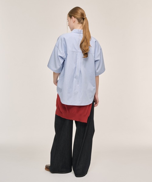 WETTEMPT（ウィテンプト）の「DOUBLE POCKET STRIPE S/S SHIRT / ダブルポケットストライプS/Sシャツ（シャツ/ブラウス・メンズ・ブラウン/サックスブルー/ブルー・SMALL/MEDIUM/LARGE）」の20枚目の写真