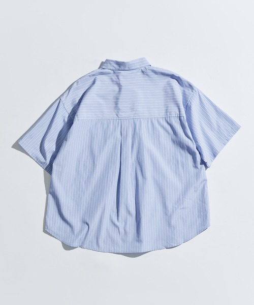 WETTEMPT（ウィテンプト）の「DOUBLE POCKET STRIPE S/S SHIRT / ダブルポケットストライプS/Sシャツ（シャツ/ブラウス・メンズ・ブラウン/サックスブルー/ブルー・SMALL/MEDIUM/LARGE）」の5枚目の写真