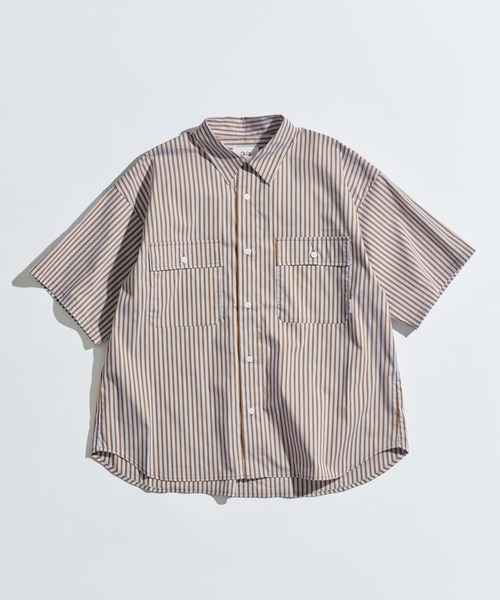 DOUBLE POCKET STRIPE S/S SHIRT / ダブルポケットストライプS/Sシャツ
