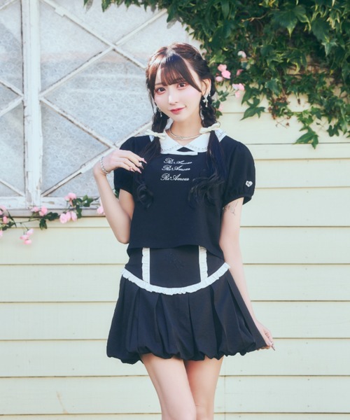ReAmour（リアムール）の「バルーンロゴスカート（スカート・レディース・ブラック/ピンク・FREE）」の12枚目の写真