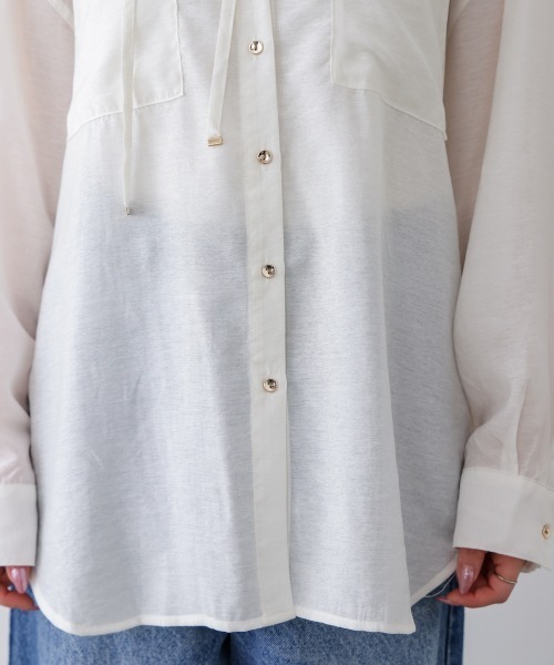 Bou Jeloud（ブージュルード）の「フーデットシャツ（シャツ/ブラウス・レディース・ブルー/チャコールグレー/オフホワイト・38）」の17枚目の写真