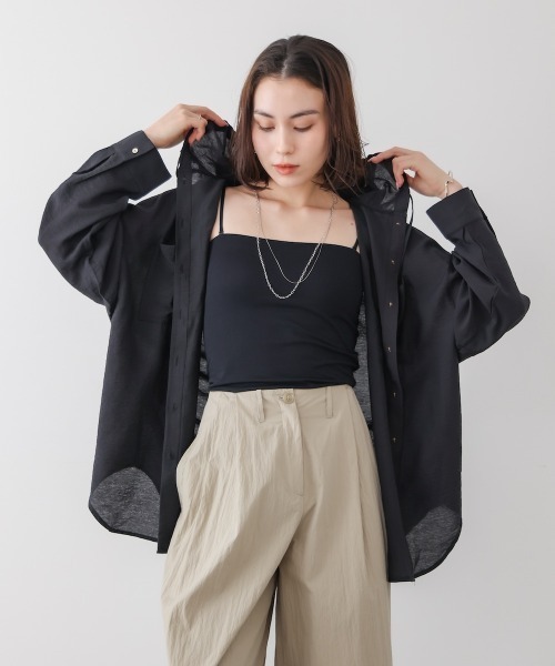 Bou Jeloud（ブージュルード）の「フーデットシャツ（シャツ/ブラウス・レディース・ブルー/チャコールグレー/オフホワイト・38）」の22枚目の写真