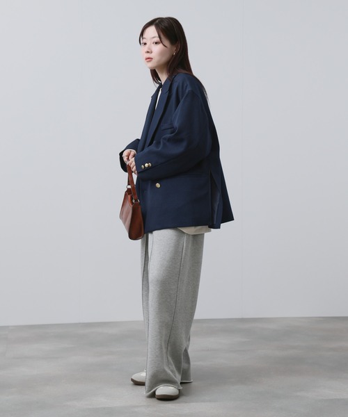 NAVY(ネイビー)の「【NAVY/ ネイビー】ビッグシルエット テーラード ダブルジャケット(テーラードジャケット・レディース・ネイビー/モカ・FREE)」の12枚目の写真