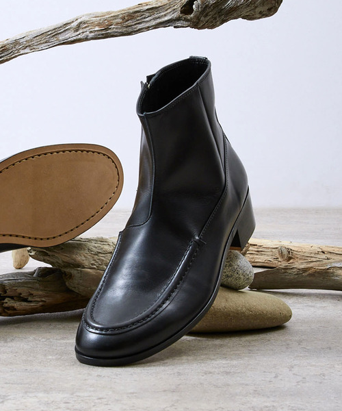 And A(アンドエー)の「PADRONE パドローネ / SIDE ZIP MOCCASIN BOOTS レザーモカシンサイドジップブーツ 日本製 / PU8394-1103(ブーツ・メンズ・ブラック・40/42/41)」の1枚目の写真