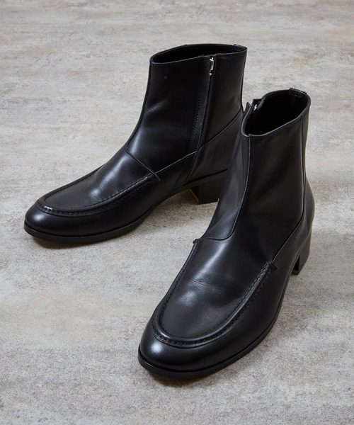 And A(アンドエー)の「PADRONE パドローネ / SIDE ZIP MOCCASIN BOOTS レザーモカシンサイドジップブーツ 日本製 / PU8394-1103(ブーツ・メンズ・ブラック・40/42/41)」の2枚目の写真