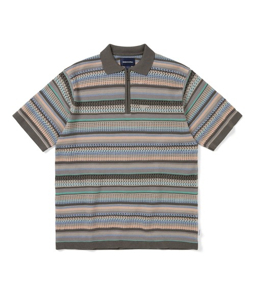 thisisneverthat(ディスイズネバーザット)の「Striped S/S KnIt Polo(ニット/セーター・メンズ・ダークネイビー/ブラック/ピンク系その他・L/M/S/XL)」の3枚目の写真