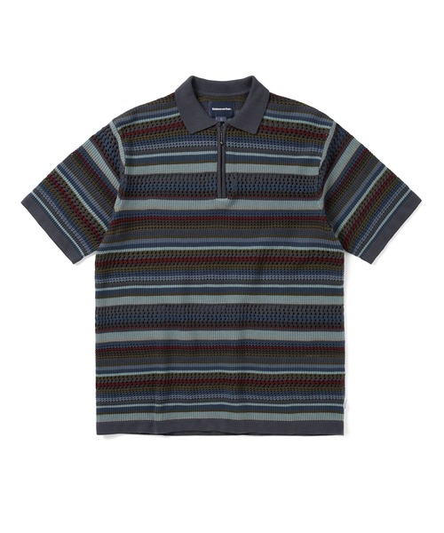 thisisneverthat(ディスイズネバーザット)の「Striped S/S KnIt Polo(ニット/セーター・メンズ・ダークネイビー/ブラック/ピンク系その他・L/M/S/XL)」の2枚目の写真