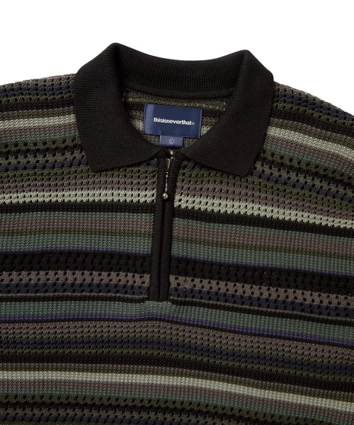 thisisneverthat(ディスイズネバーザット)の「Striped S/S KnIt Polo(ニット/セーター・メンズ・ダークネイビー/ブラック/ピンク系その他・L/M/S/XL)」の4枚目の写真
