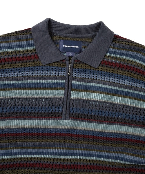 thisisneverthat(ディスイズネバーザット)の「Striped S/S KnIt Polo(ニット/セーター・メンズ・ダークネイビー/ブラック/ピンク系その他・L/M/S/XL)」の6枚目の写真