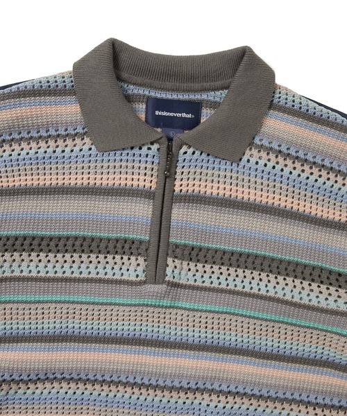 thisisneverthat(ディスイズネバーザット)の「Striped S/S KnIt Polo(ニット/セーター・メンズ・ダークネイビー/ブラック/ピンク系その他・L/M/S/XL)」の8枚目の写真