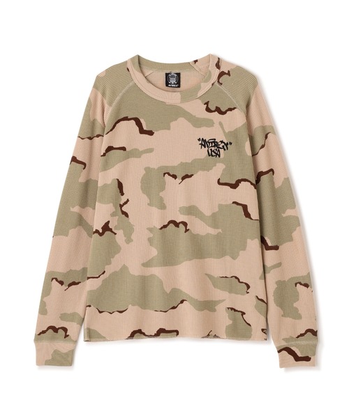 AVIREX（アヴィレックス）の「《直営店限定》MINI WAFFLE CAMO RAGLAN L/S T-SHIRT / ミニワッフル カモ ラグラン ロングスリーブ Tシャツ / AVIREX / アヴィレックス（Tシャツ/カットソー・メンズ・グリーン系カモフラージュ/ベージュ系その他・MEDIUM/SMALL/X-LARGE/LARGE）」の17枚目の写真