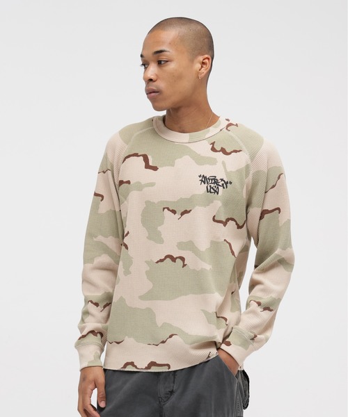 AVIREX（アヴィレックス）の「《直営店限定》MINI WAFFLE CAMO RAGLAN L/S T-SHIRT / ミニワッフル カモ ラグラン ロングスリーブ Tシャツ / AVIREX / アヴィレックス（Tシャツ/カットソー・メンズ・グリーン系カモフラージュ/ベージュ系その他・MEDIUM/SMALL/X-LARGE/LARGE）」の6枚目の写真