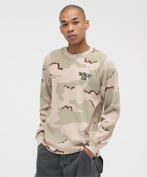 AVIREX（アヴィレックス）の「《直営店限定》MINI WAFFLE CAMO RAGLAN L/S T-SHIRT / ミニワッフル カモ ラグラン ロングスリーブ Tシャツ / AVIREX / アヴィレックス（Tシャツ/カットソー・メンズ・グリーン系カモフラージュ/ベージュ系その他・MEDIUM/SMALL/X-LARGE/LARGE）」の7枚目の写真