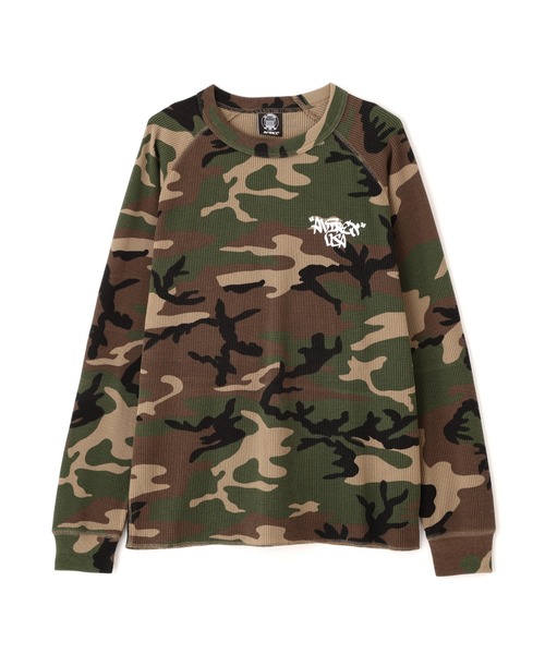 AVIREX（アヴィレックス）の「《直営店限定》MINI WAFFLE CAMO RAGLAN L/S T-SHIRT / ミニワッフル カモ ラグラン ロングスリーブ Tシャツ / AVIREX / アヴィレックス（Tシャツ/カットソー・メンズ・グリーン系カモフラージュ/ベージュ系その他・MEDIUM/SMALL/X-LARGE/LARGE）」の12枚目の写真