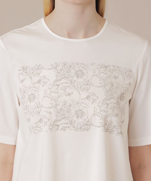 MACKINTOSH LONDON（マッキントッシュ ロンドン）の「【BIBURY FLOWER】ドローインググラフィックバイブリーTシャツ（Tシャツ/カットソー・レディース・グレー系その他/オフホワイト・40/38）」の8枚目の写真