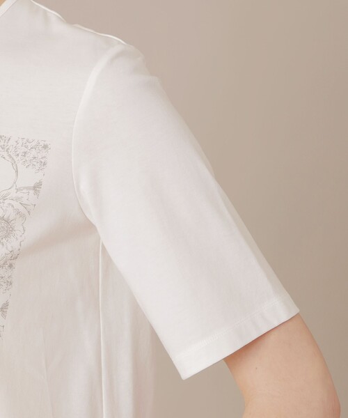 MACKINTOSH LONDON（マッキントッシュ ロンドン）の「【BIBURY FLOWER】ドローインググラフィックバイブリーTシャツ（Tシャツ/カットソー・レディース・グレー系その他/オフホワイト・40/38）」の9枚目の写真
