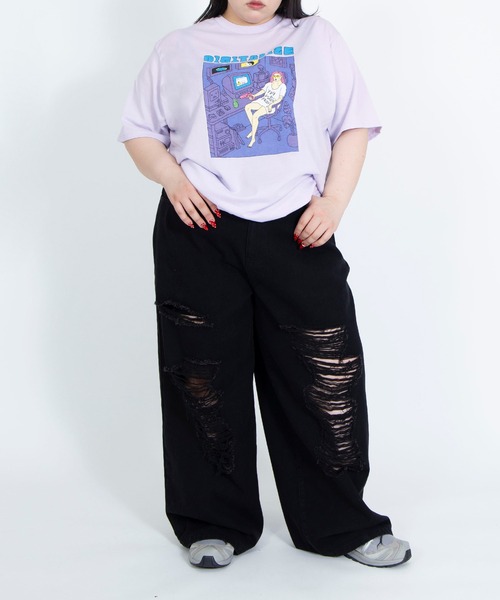 PUNYUS（プニュズ）の「ダメージデニムワイドパンツ（デニムパンツ・レディース・ブルー系その他/ブラック・2/1/5/4/3）」の17枚目の写真