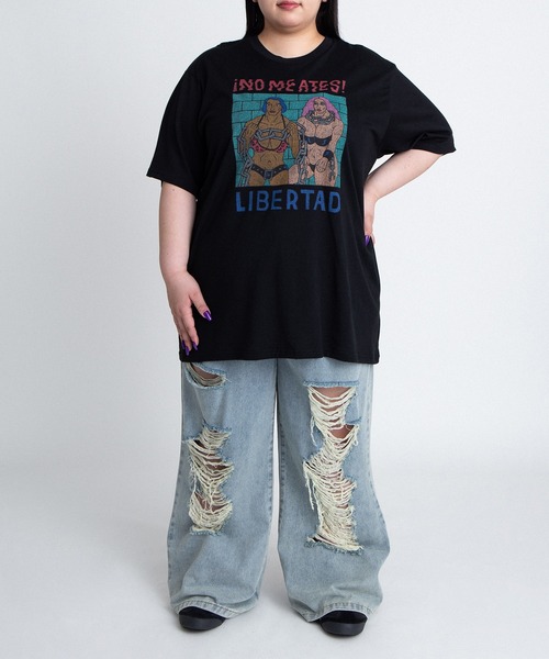 PUNYUS（プニュズ）の「ダメージデニムワイドパンツ（デニムパンツ・レディース・ブルー系その他/ブラック・2/1/5/4/3）」の20枚目の写真