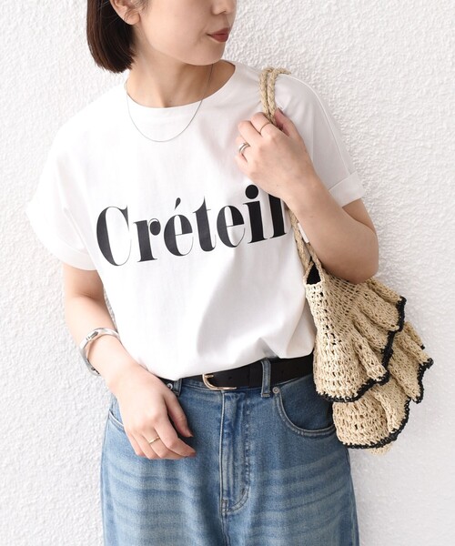 SHIPS Colors(シップス カラーズ)の「【一部WEB限定】SHIPS Colors:〈接触冷感・UVカット〉ビッグロゴ ドルマン Tシャツ◇(Tシャツ/カットソー・レディース・カーキ/ホワイト/ネイビー/オフホワイト/ブラウン・ONE SIZE)」の2枚目の写真