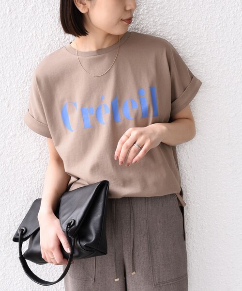 SHIPS Colors(シップス カラーズ)の「【一部WEB限定】SHIPS Colors:〈接触冷感・UVカット〉ビッグロゴ ドルマン Tシャツ◇(Tシャツ/カットソー・レディース・カーキ/ホワイト/ネイビー/オフホワイト/ブラウン・ONE SIZE)」の5枚目の写真