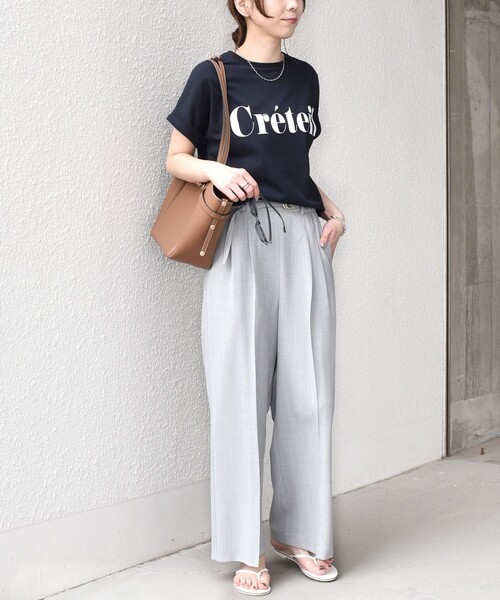 SHIPS Colors(シップス カラーズ)の「【一部WEB限定】SHIPS Colors:〈接触冷感・UVカット〉ビッグロゴ ドルマン Tシャツ◇(Tシャツ/カットソー・レディース・カーキ/ホワイト/ネイビー/オフホワイト/ブラウン・ONE SIZE)」の7枚目の写真