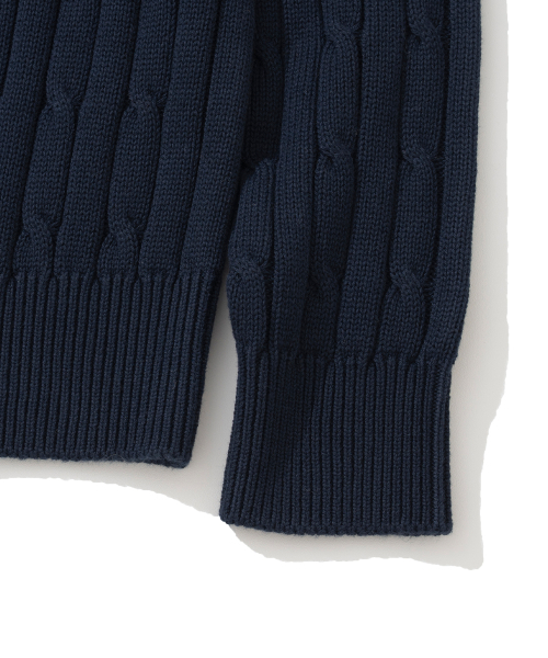 KNITTED（ニッティド）の「[ニティッドXファッションプラネット]ケーブルラウンドニット NAVY（ニット/セーター・レディース・その他・M/XL）」の5枚目の写真