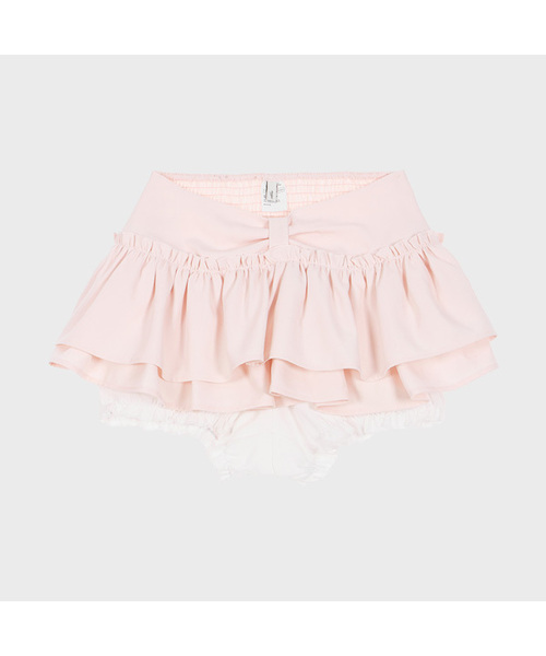 Ribbon Tiered Mini Skirt (Light Pink)