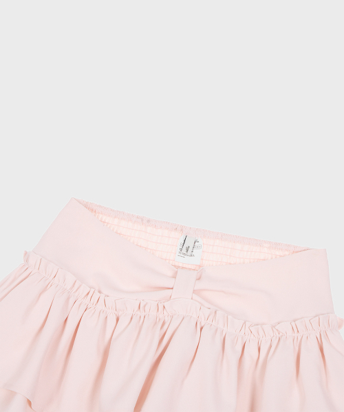 ALKI ALKA(アルキアルカ)の「Ribbon Tiered Mini Skirt (Light Pink)(スカート・レディース・ライトピンク・MEDIUM/SMALL)」の4枚目の写真