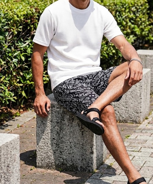 NYLAUS（ナイラス）の「【Nylaus】総柄 ストレッチ リラックス ハーフパンツ ショーツ ルームウェア 部屋着（その他パンツ・メンズ・ブルー系その他2/ブルー系その他/ブラック系その他/ブラック系その他2/ブラック系その他4・LL/M/L）」の9枚目の写真