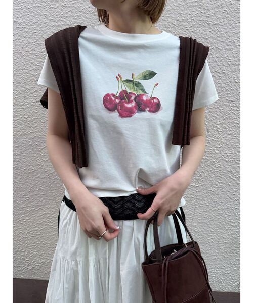 LAGUNAMOON(ラグナムーン)の「フルーツコンパクトTシャツ 【夏服】(Tシャツ/カットソー・レディース・グリーン/フレッシュイエロー/レッド・FREE)」の1枚目の写真