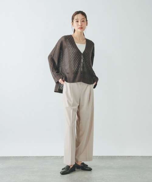GLOBAL WORK(グローバルワーク)の「パネルレース編みVネックカーディガン/642713(カーディガン/ボレロ・レディース・ブラック/ダークブラウン/ベージュ系その他7・LARGE/MEDIUM)」の21枚目の写真