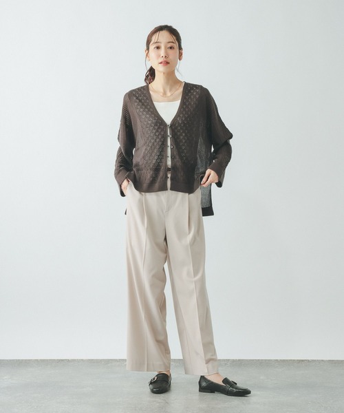 GLOBAL WORK(グローバルワーク)の「パネルレース編みVネックカーディガン/642713(カーディガン/ボレロ・レディース・ブラック/ダークブラウン/ベージュ系その他7・LARGE/MEDIUM)」の22枚目の写真