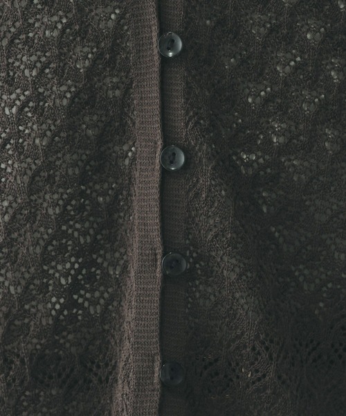 GLOBAL WORK(グローバルワーク)の「パネルレース編みVネックカーディガン/642713(カーディガン/ボレロ・レディース・ブラック/ダークブラウン/ベージュ系その他7・LARGE/MEDIUM)」の15枚目の写真