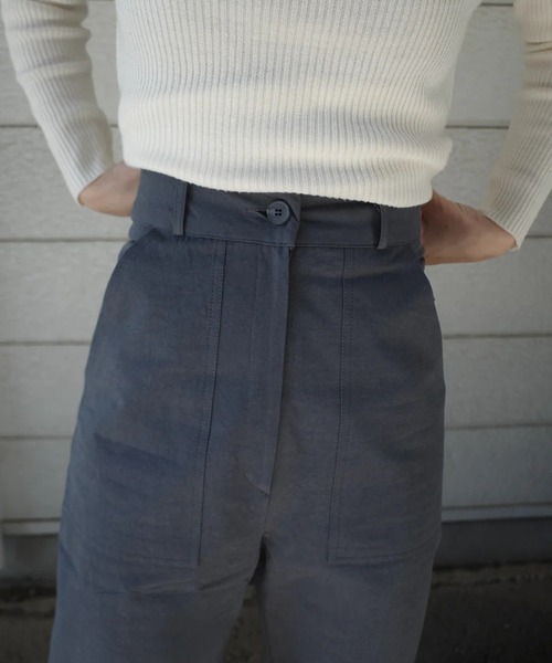 HINNA cottage(ヒナコテージ)の「コットンパンツ(チノパンツ・レディース・ネイビー/ベージュ・FREE)」の5枚目の写真