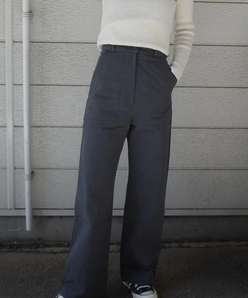HINNA cottage(ヒナコテージ)の「コットンパンツ(チノパンツ・レディース・ネイビー/ベージュ・FREE)」の6枚目の写真