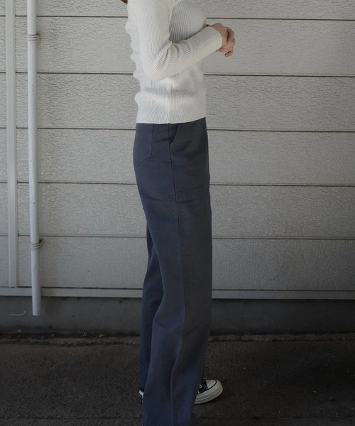 HINNA cottage(ヒナコテージ)の「コットンパンツ(チノパンツ・レディース・ネイビー/ベージュ・FREE)」の7枚目の写真