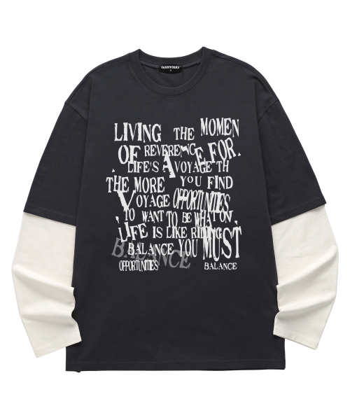 VANNWORKS(バンワークス)の「レイヤードBALANCEロングスリーブ(VVLL0227)チャコール/ホワイト(Tシャツ/カットソー・メンズ・その他・SMALL/MEDIUM/LARGE/X-LARGE)」の3枚目の写真
