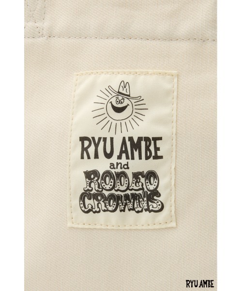 RODEO CROWNS WIDE BOWL(ロデオクラウンズワイドボウル)の「(ryu ambe) トートバッグ(トートバッグ・レディース・オフホワイト/ブラック/ブルー・FREE)」の11枚目の写真