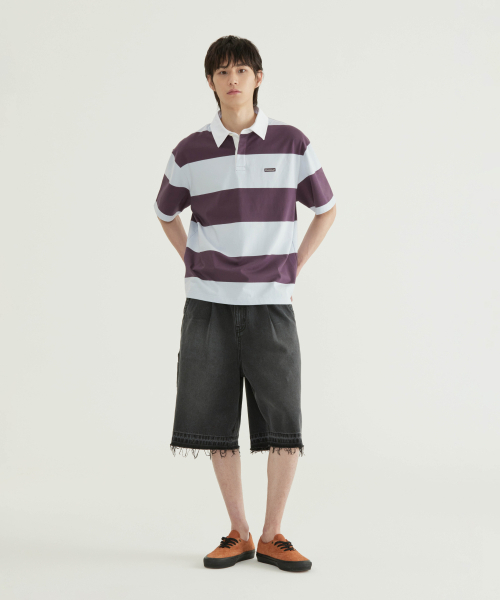 COVERNAT(カバーナット)の「ストライプラグビー襟Tシャツネイビー(ポロシャツ・レディース・その他・X-SMALL/SMALL/MEDIUM/LARGE/X-LARGE/XX-LARGE)」の3枚目の写真