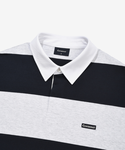 COVERNAT(カバーナット)の「ストライプラグビー襟Tシャツネイビー(ポロシャツ・レディース・その他・X-SMALL/SMALL/MEDIUM/LARGE/X-LARGE/XX-LARGE)」の6枚目の写真