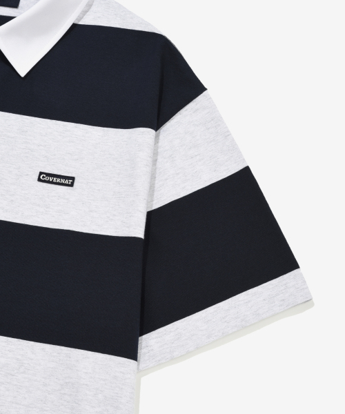 COVERNAT(カバーナット)の「ストライプラグビー襟Tシャツネイビー(ポロシャツ・レディース・その他・X-SMALL/SMALL/MEDIUM/LARGE/X-LARGE/XX-LARGE)」の8枚目の写真