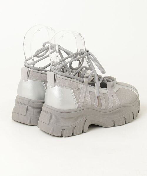 LOVEHUNTER(ラブハンター)の「LOVEHUNTER/+6cm 軽量厚底 レースアップ バレエスニーカー(2252)(スニーカー・レディース・ブラック/グレー/アイボリー・39/38/37/36/35/41/40)」の4枚目の写真