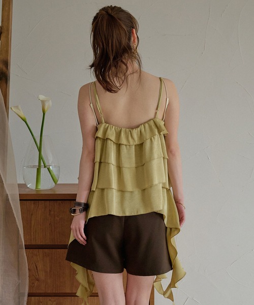 mideal(マイディール)の「asymmetry frill cami tops / アシンメトリーフリルキャミトップス(キャミソール・レディース・ダークブラウン/オフホワイト/イエロー・FREE)」の21枚目の写真